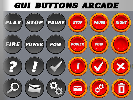 GUI Arcade Buttons | 2D Environments | Unity Asset Store