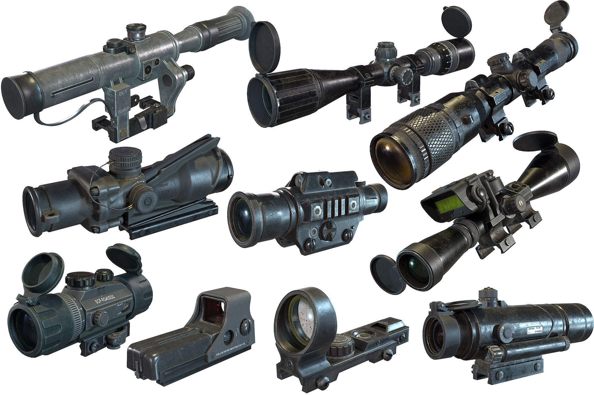 Optical Sight Scopes | 3D Props | Unity Asset Store