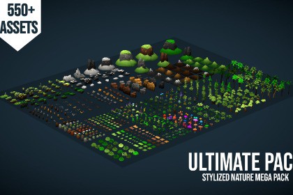 POLYWORLD - Stylized High Poly and Low Poly Nature Collection Mega Pack