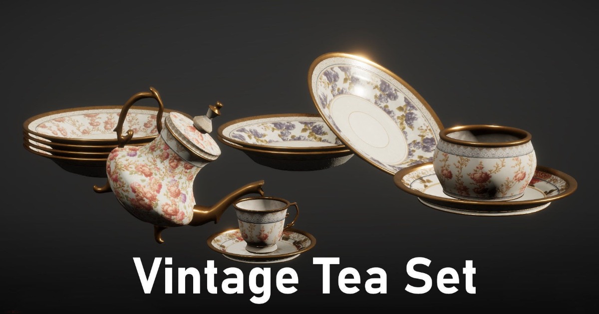 Vintage Tea Set | 3D Food | Unity Asset Store