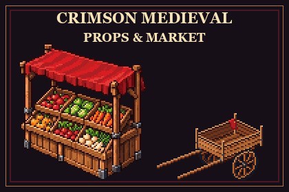 Crimson Props & Market — Pixel Art Props