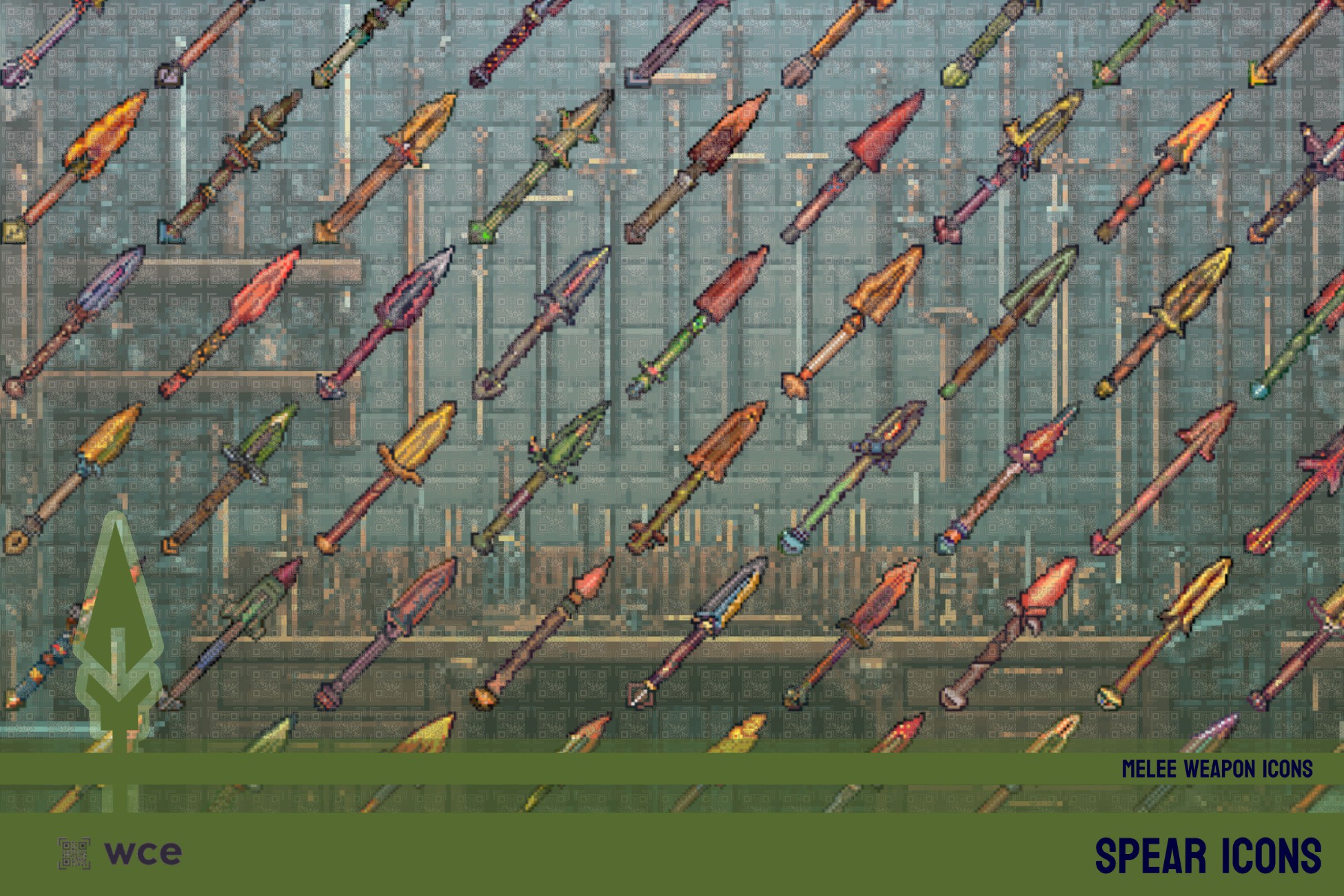 Spear Icons - 2D Pixel Melee Combat Weapons and RPG Weapon Bundle | 2D ...