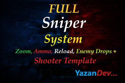 Full Sniper System – Zoom, Ammo, Reload, Enemy Drops + Shooter Template