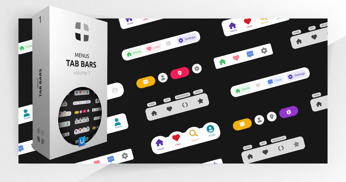 Menus - Tab Bars 1 - Doozy UI Addon | 2D GUI | Unity Asset Store