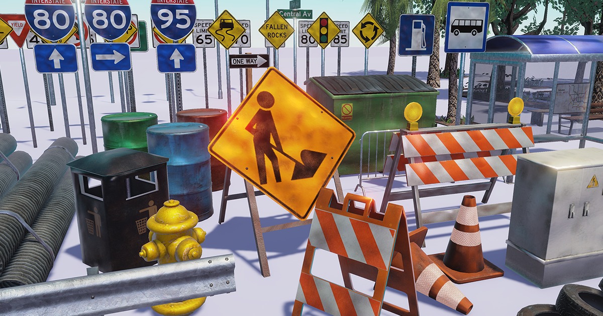 Road Elements Collection | 3D Exterior | Unity Asset Store