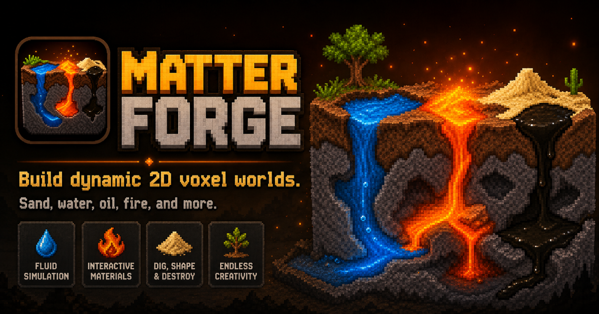 MatterForge — 2D Voxel Sandbox Engine | Terrain | Unity Asset Store