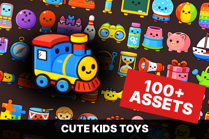 Cute Kids Toys Objects Playroom Icons Casual Educational Puzzle Mobile Games