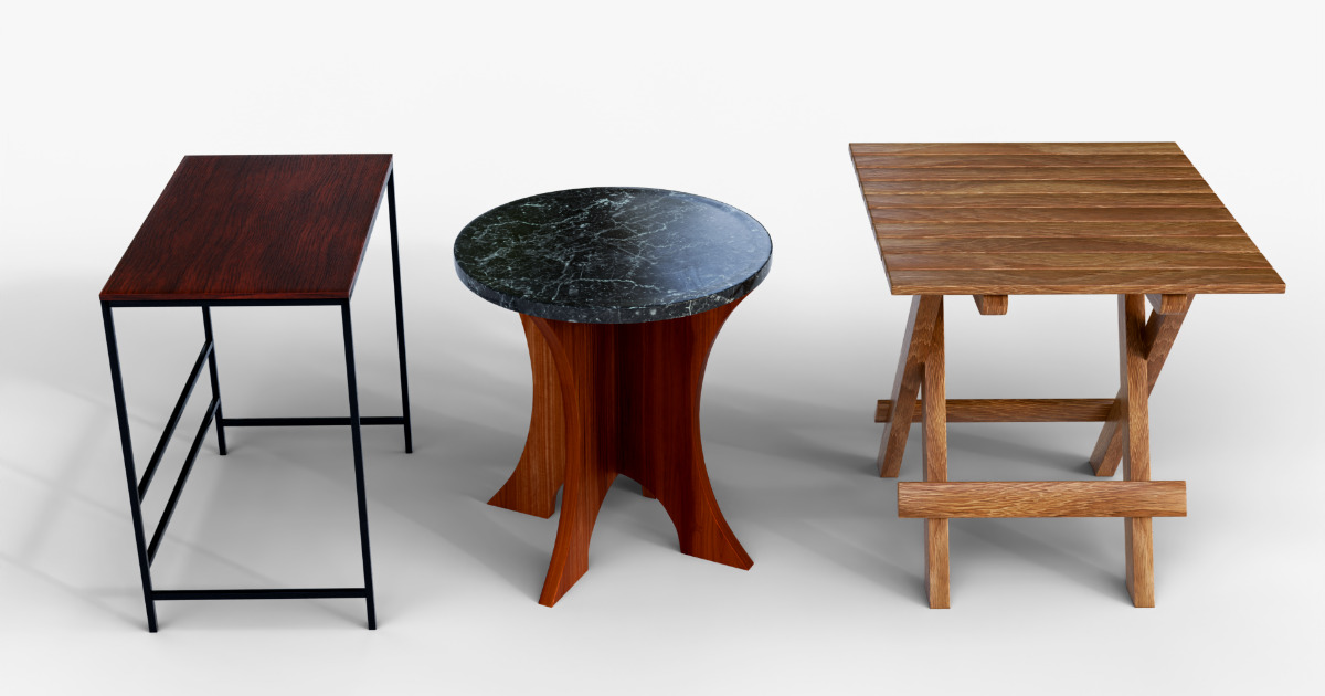 Unity Light Table 3 Wooden & Marble Tables Pack 3 | 3D Furniture | Unity Asset Store