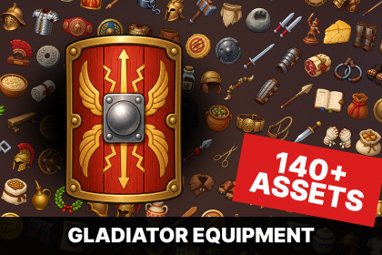 Gladiator Equipment Roman Arena Armor Ancient Empire Icons Pack