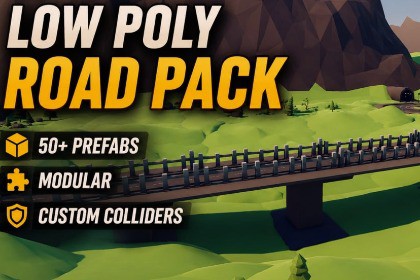 Low Poly Modular Road Pack- Mini World Studio