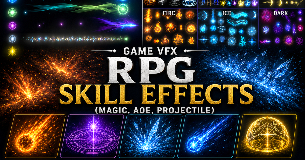 Game VFX - RPG Skill Effects (Magic, AOE, Projectile) | VFX Particles ...