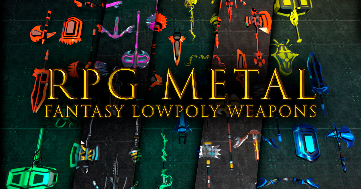 RPG Metal Fantasy Lowpoly Weapons | 3D Weapons | Unity Asset Store