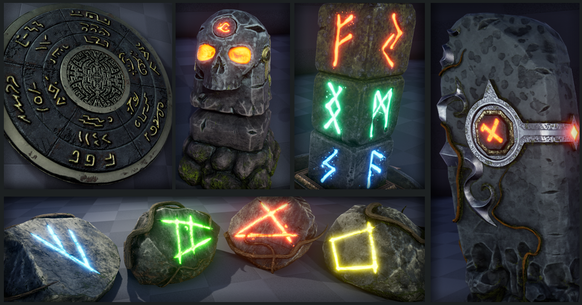 Unity Rune Runes part 1 - Fantasy PBR | 3D Props | Unity Asset Store