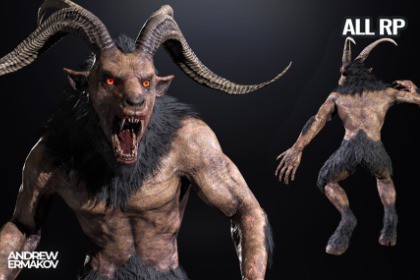 Chort, Goatman, Baphomet, Demon - Mythical Creatures (Bonus: Zombie Skin)