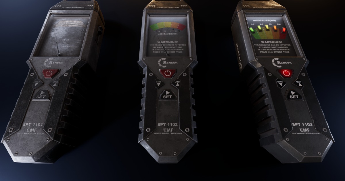 Modern upgradeable EMF Detectors Pack (PBR) | 3D Tools | Unity Asset Store