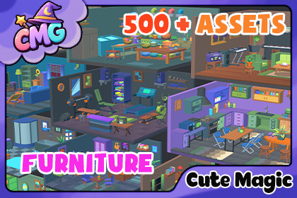 Cute Low Poly Furniture Pack - Colorful Interior Props