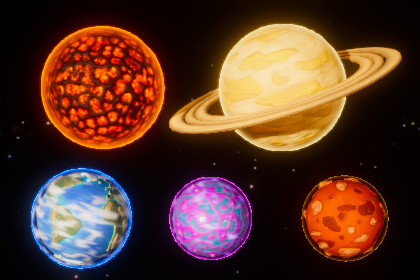 16 Stylized Planets Pack