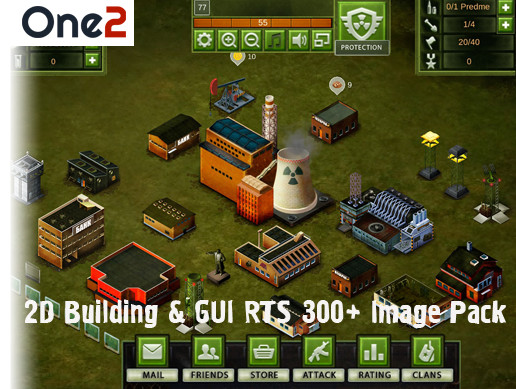 2D Building & GUI RTS 500+ Image Pack | Templates | Unity Asset Store