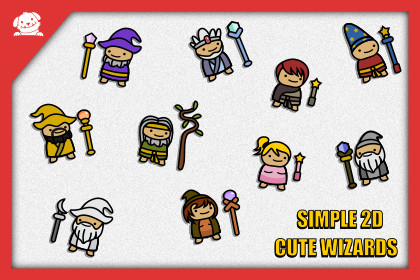 Simple Cute 2D Wizards Pack