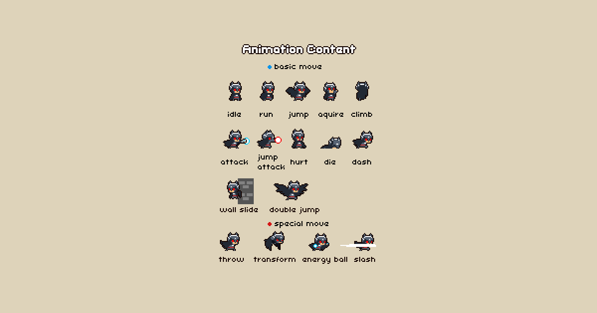 2D Pixel Bat Hero | 2D Characters | Unity Asset Store