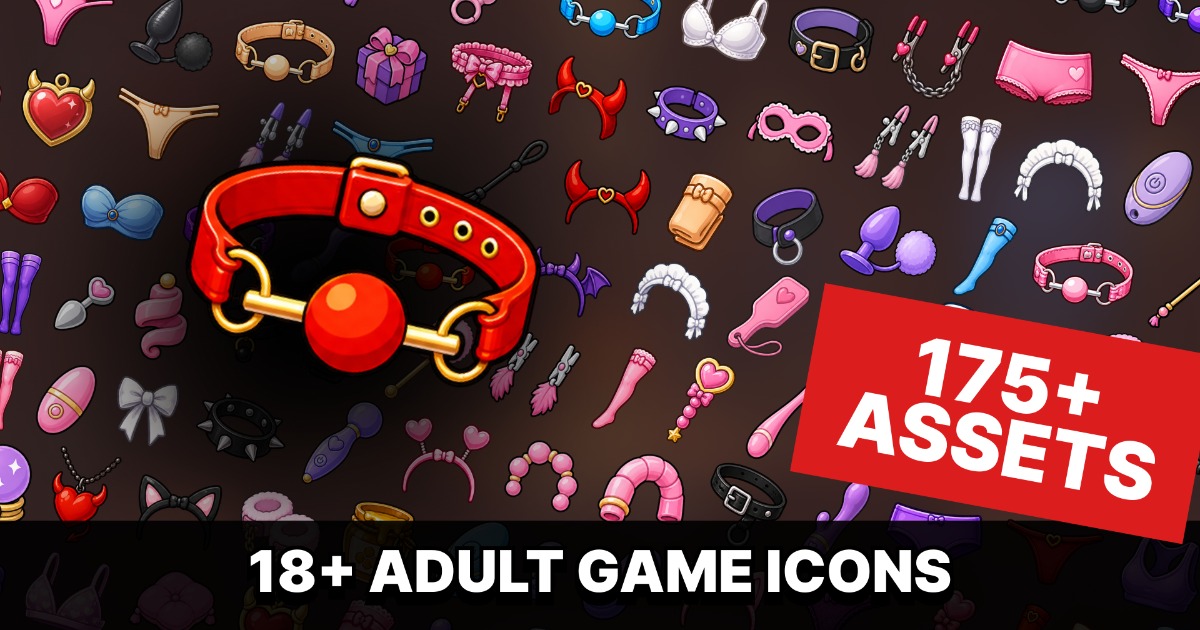 Adult Romance Lingerie Sex Shop Icons Pack for Dating Simulation and 18+ Games
