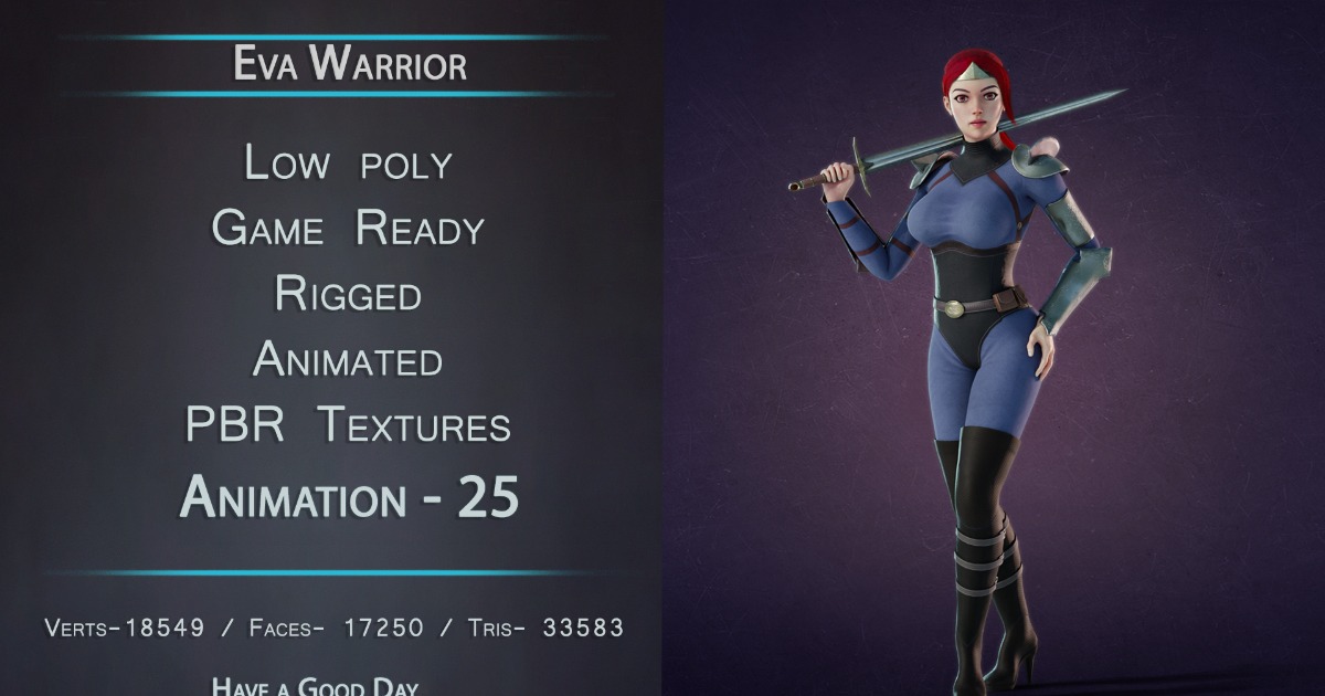 Eva Warrior | 3D 캐릭터 | Unity Asset Store
