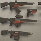 Low Poly Cyberpunk Gun Pack
