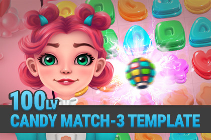 MK Match-3 Kit • Candy Sweet Game Template