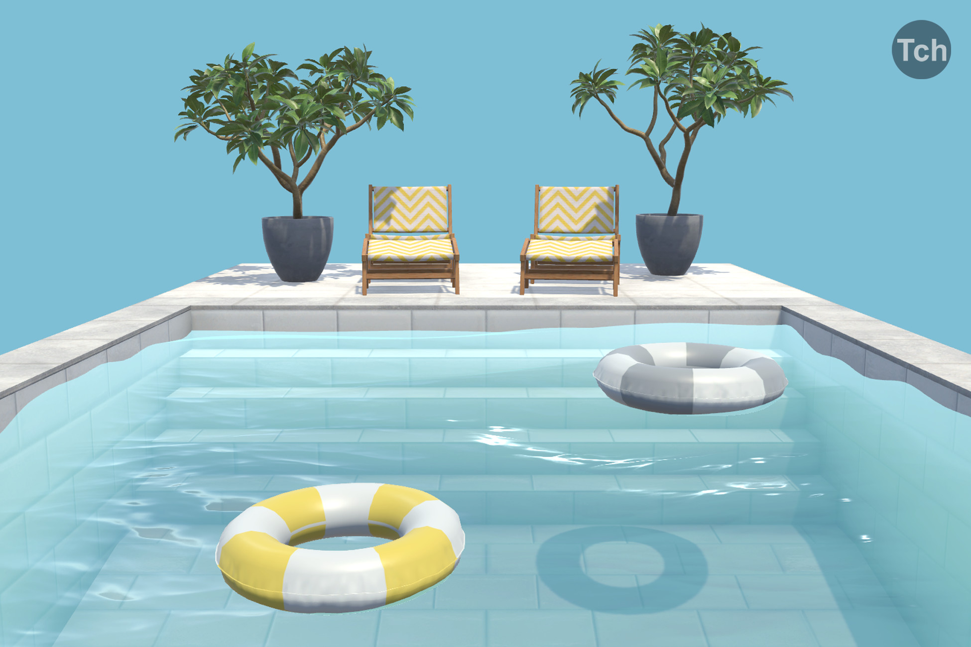 Clean Pool Animation All inclusive swimming pool (3D with animation) | 3D Environments ...