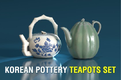 Korean Traditional Ceramic Teapot Set