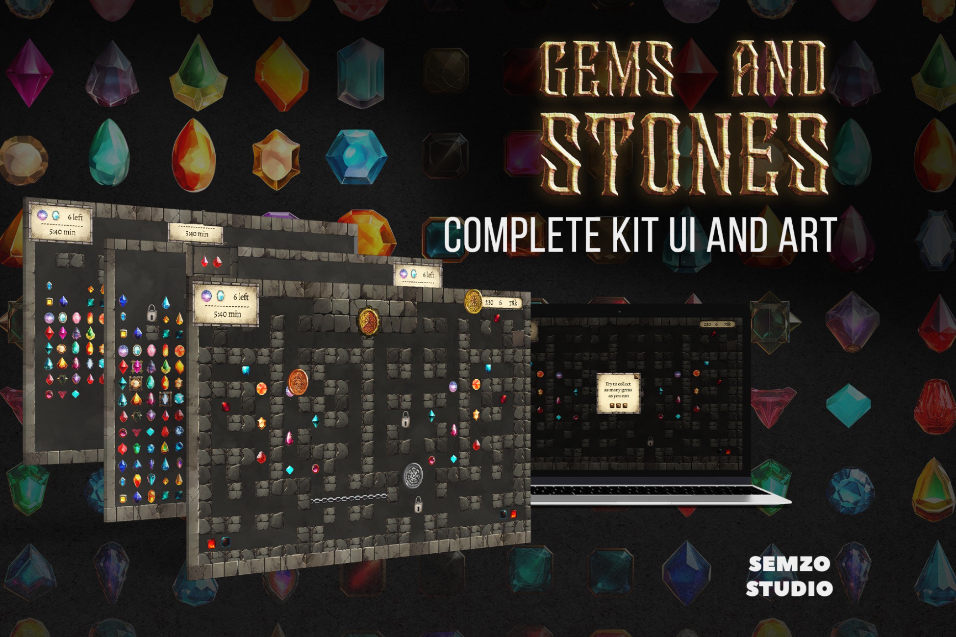 Gems In Game Gem Game full Pack 128px 256px full version | 2D | Unity Asset Store