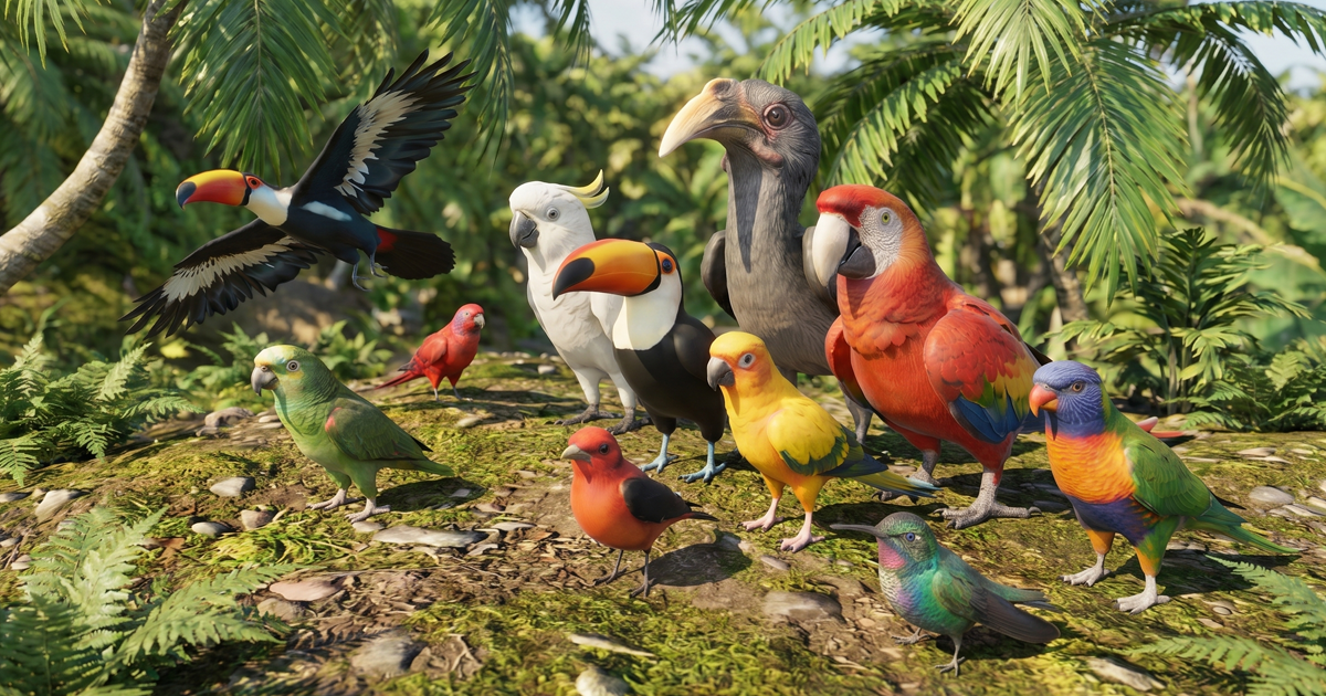 Tropical birds - animals pack | Characters | Unity Asset Store