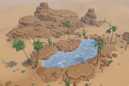 Stylized Top-Down Desert Environment