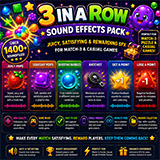 3 In A Row Sound Effects Pack – Juicy & Satisfying SFX for Match-3 Games
