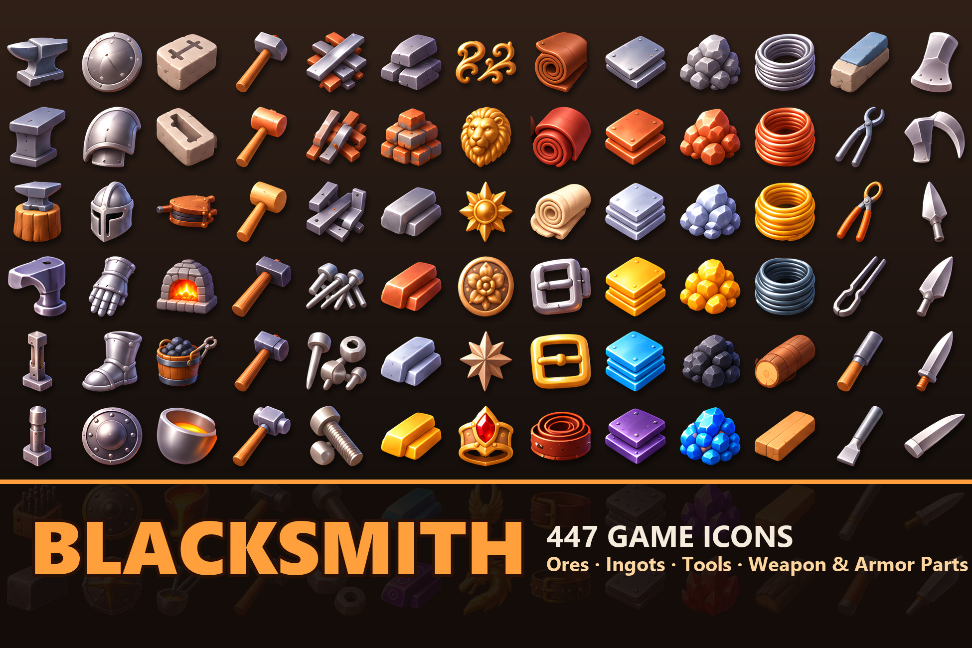 Blacksmith Icons - Ores, Tools & Weapon Parts