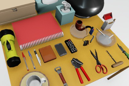 Smiley's Low Poly Tabletop Items