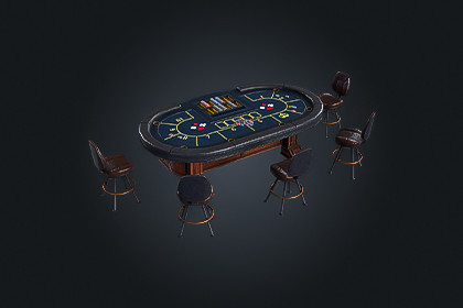 Poker Table V6 - Casino Gambling | Game Ready PBR | Built-In & URP Compatible