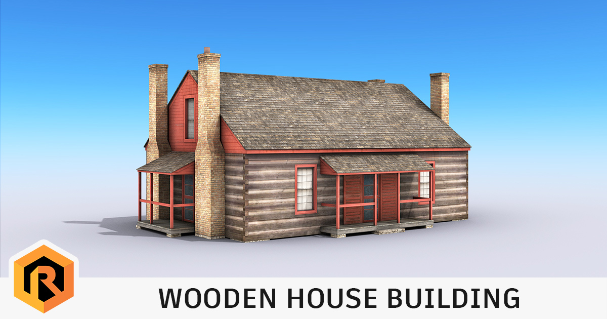 Wooden House Building 3D 道具 Unity Asset Store