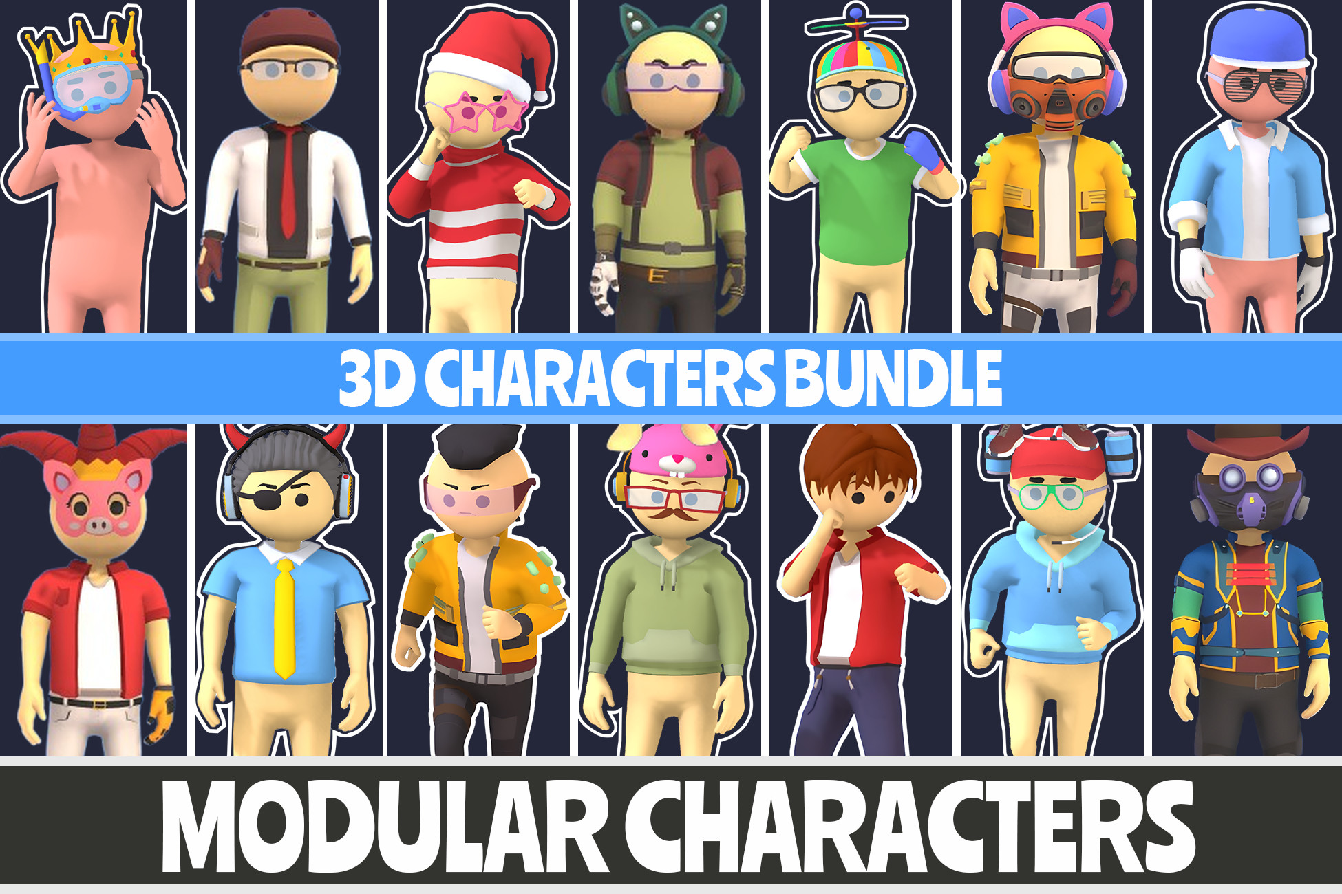 Modular 3D Characters Bundle | 3D Humanoids | Unity Asset Store