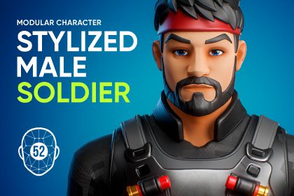 Stylized Male Soldier - Modular Character