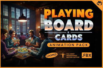 Playing Board Games and Cards Animation Pack