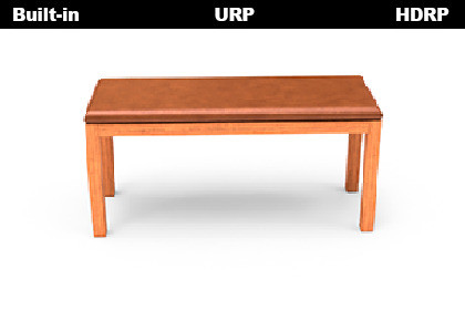 Bench with Leather Cushion – Low Poly 3D Model for Unity