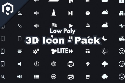Low Poly 3D Icons - Pack Lite