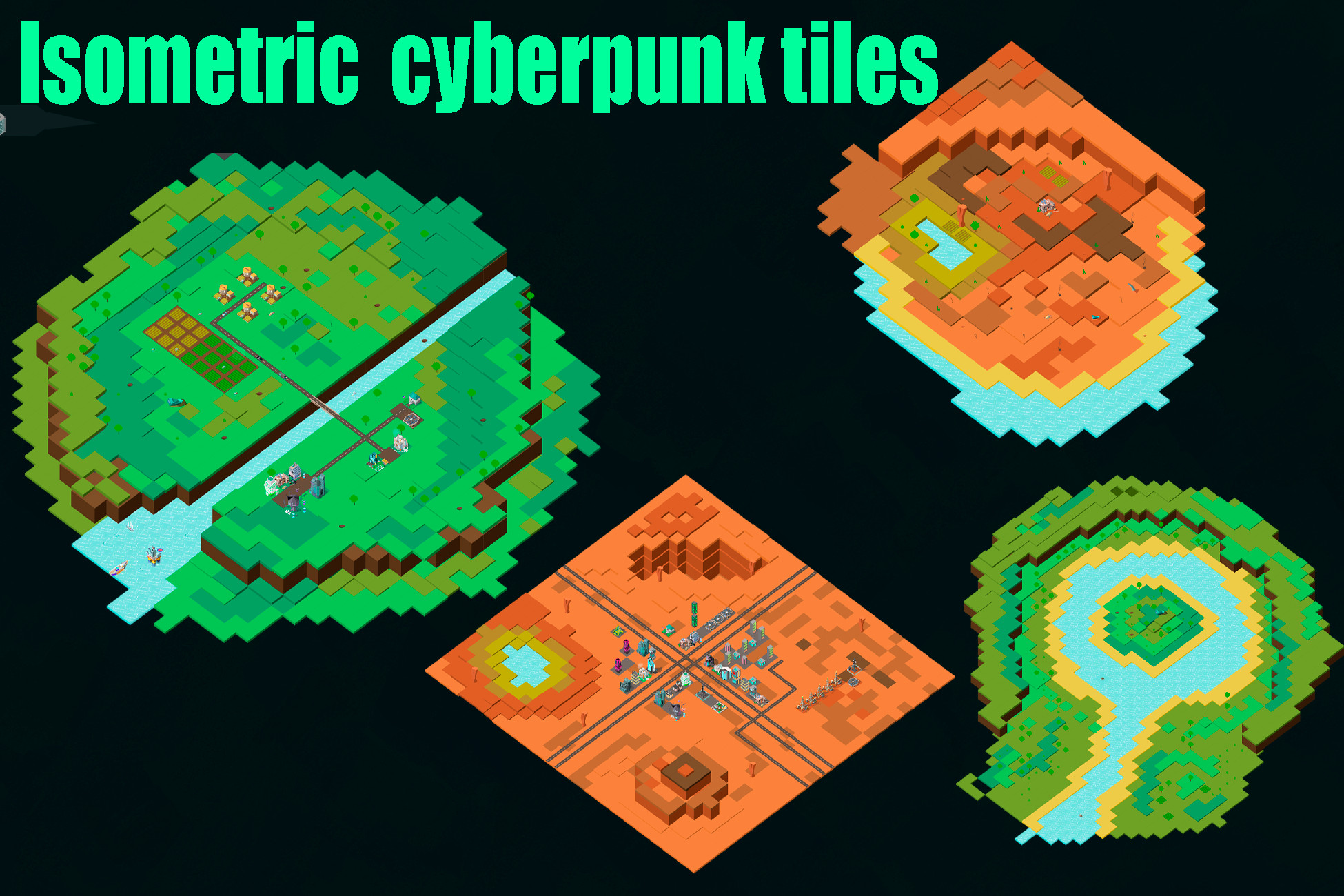 Isometric cyberpunk tiles | 2D Tiles | Unity Asset Store