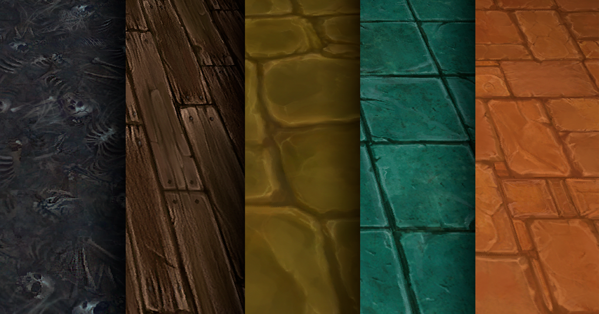 Stone Wood Bones Texture Pack 02 Hand Painted | 2D Floors | Unity Asset ...