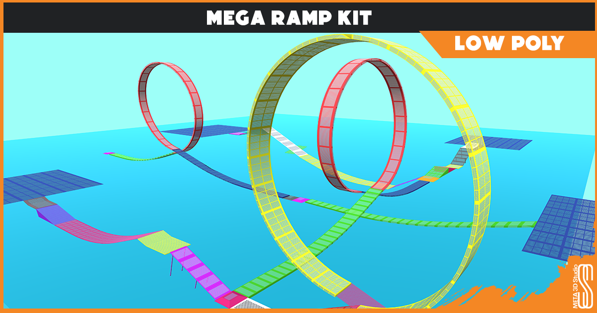 Unity Playground Ramp Stunt Game Kit -Race Game Kit - Ramps | 3D Roadways | Unity Asset Store