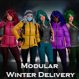 Winter Delivery Girl – Game Ready Modular Character Pack