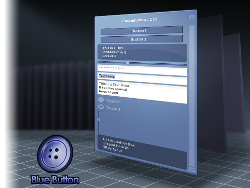 Blue Button Contemporary GUI | 2D GUI | Unity Asset Store