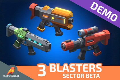 FREE: Sci-Fi Low Poly Energy Blasters Sector Beta | Cosmic Retro