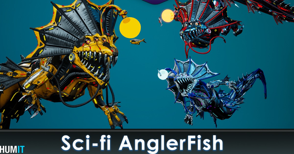 Unity Asset Fish Sci-Fi Angler Fish | 3D Characters | Unity Asset Store
